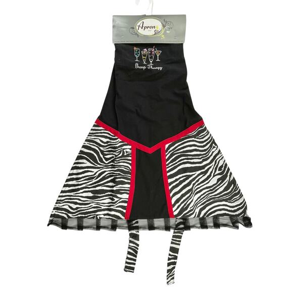 Williams Sonoma Other - Brand New Dressy Quirky Zebra Animal Print Red Black Cocktail Holiday Gift Apron